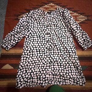 Who What Wear Polka Dot Button-Front mini Dress - Black & Light Pink